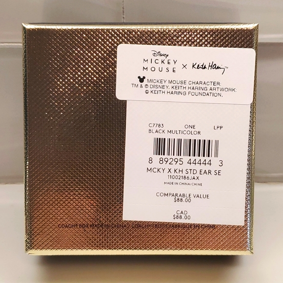NWT Coach Mickey Mouse X Keith Haring Stud Earring Set - Picture 5 of 5